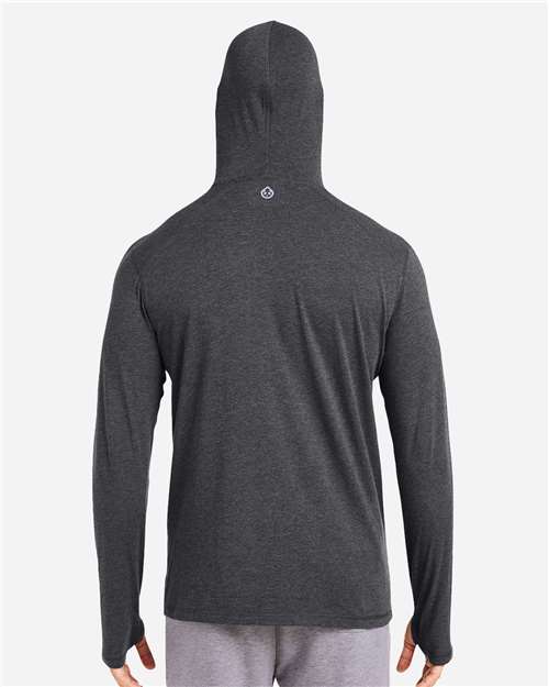 Iron Heather Carrollton Lightweight Hooded Long Sleeve T-Shirt - TM405H