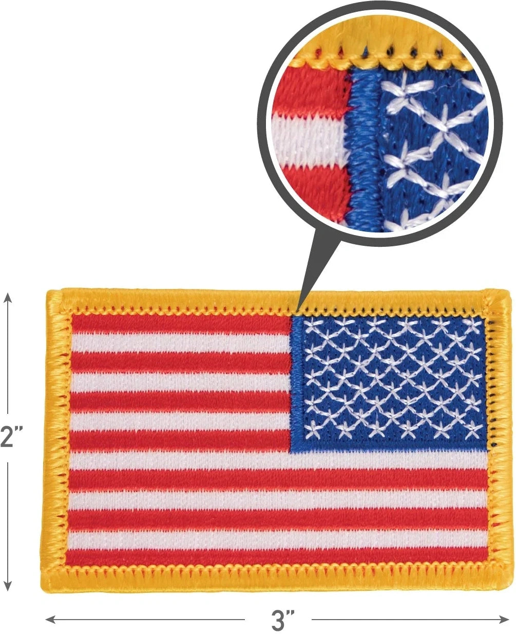 Iron on / Sew Embroidered us Flag Patch