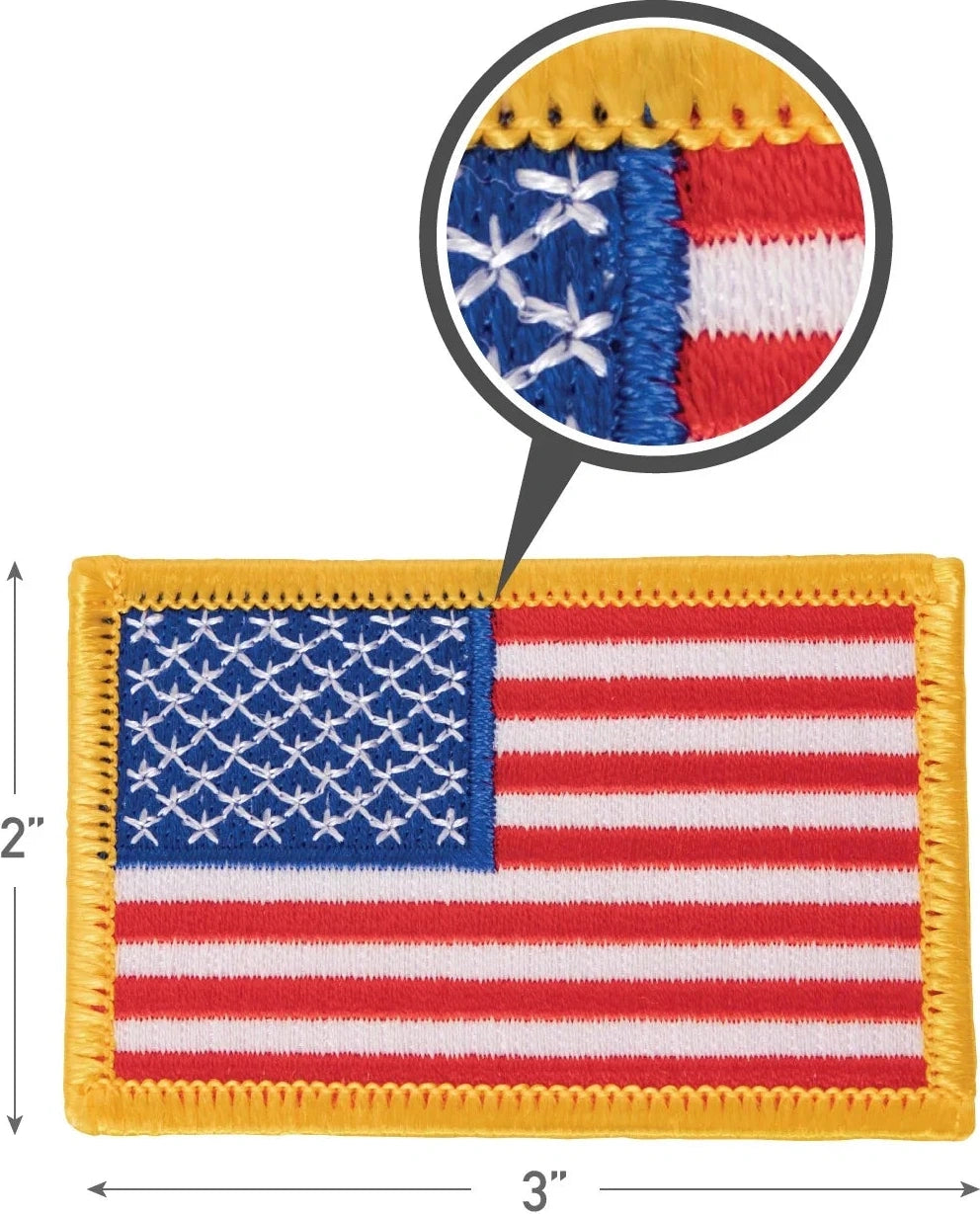 Iron on / Sew Embroidered us Flag Patch
