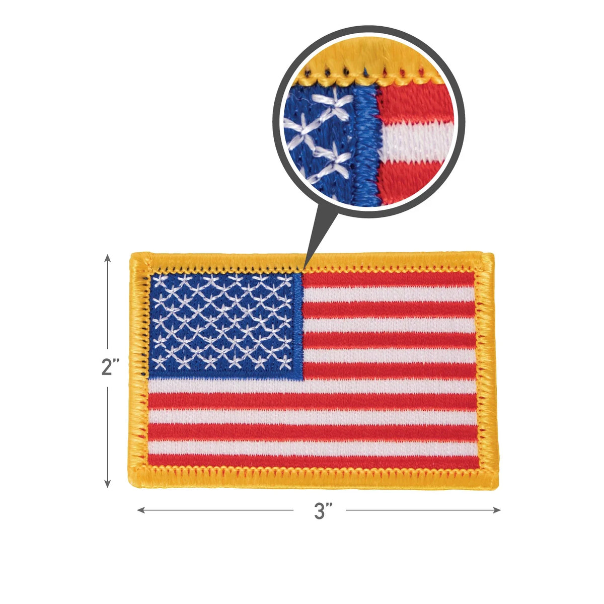 Iron on / Sew Embroidered us Flag Patch