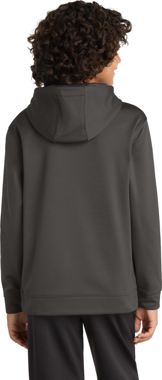 IronGrey Sport-Tek Youth Sport-Wick Fleece Hooded Pullover. YST244