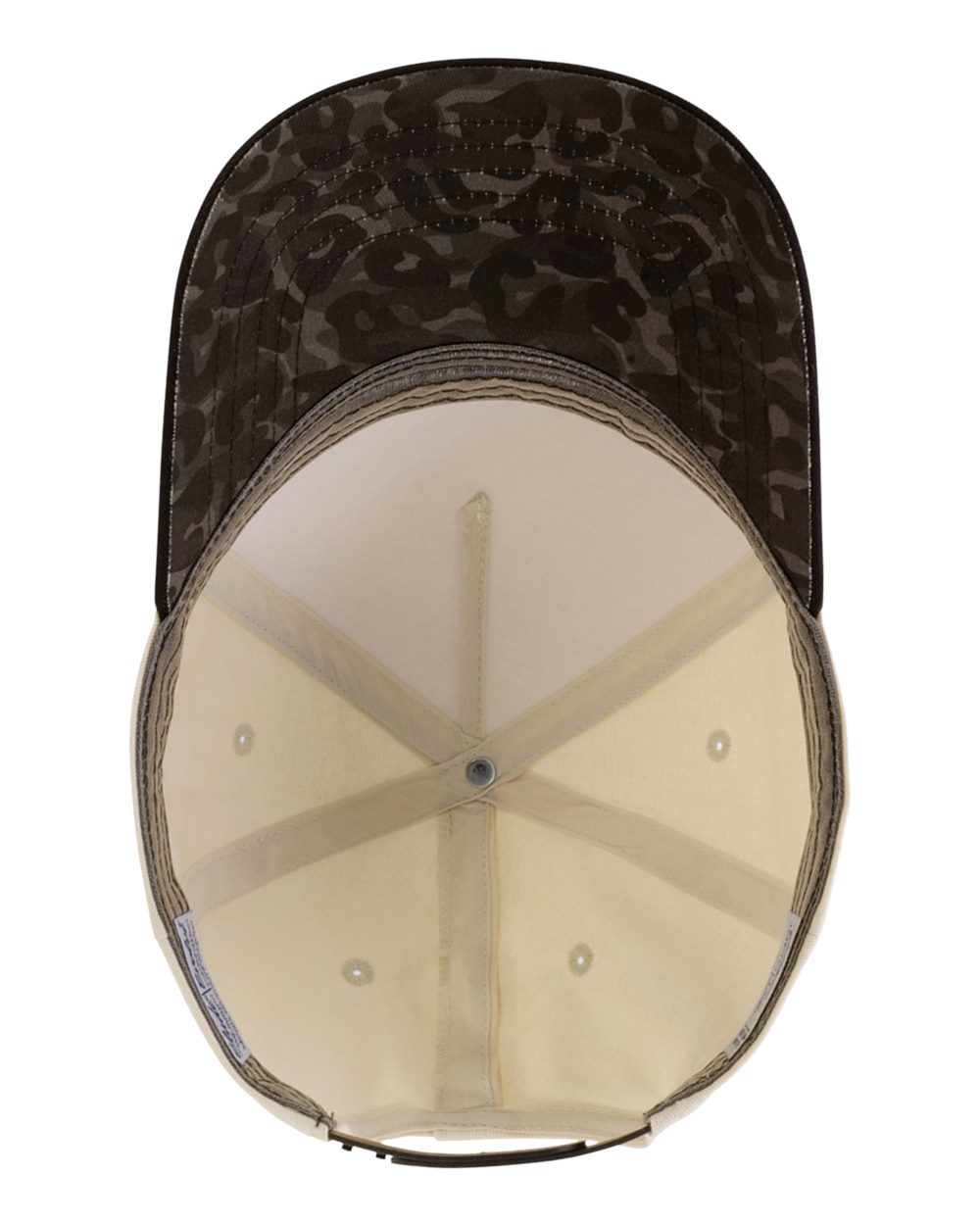 Ivory/ Black/ Leopard Camo Women's Two-Tone Five-Panel Cap - COLBIE