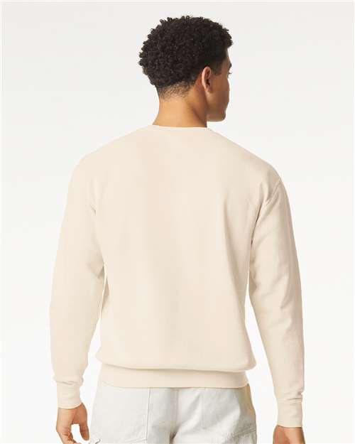 Ivory Garment-Dyed Lightweight Fleece Crewneck Sweatshirt - 1466