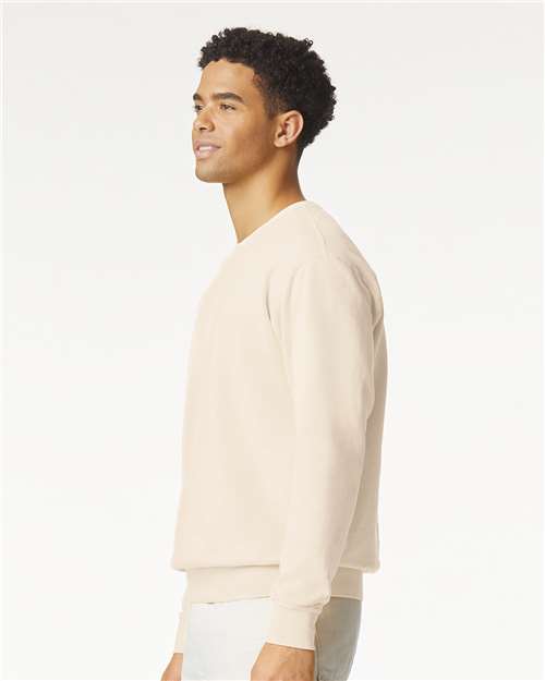 Ivory Garment-Dyed Lightweight Fleece Crewneck Sweatshirt - 1466