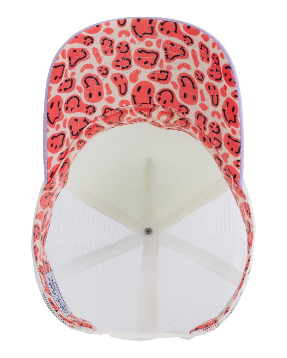 Ivory/ Lavender/ White/ Smiley Women&#39;s Foam Trucker Cap - ROSIE