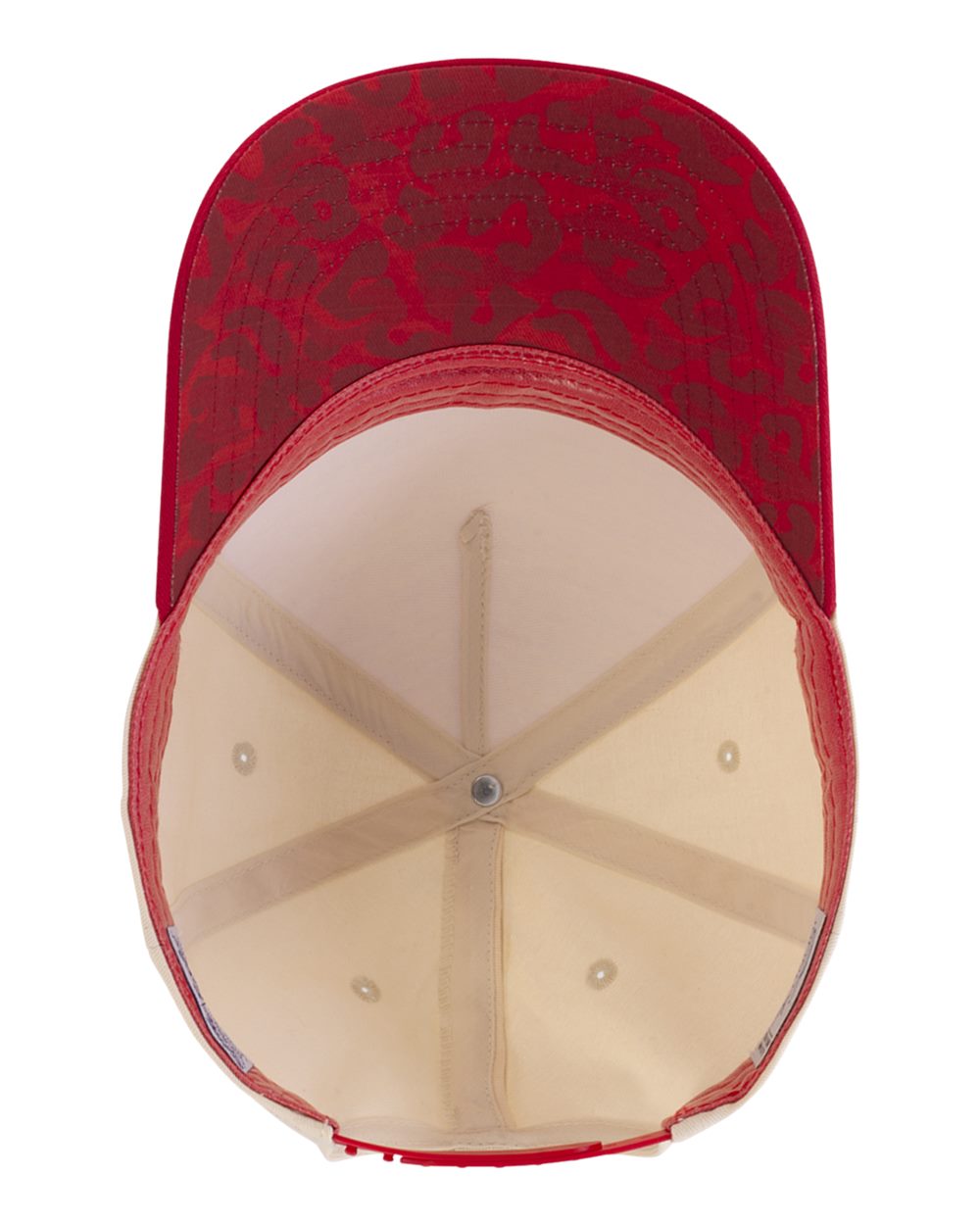 Ivory/ Red/ Leopard Camo Women's Two-Tone Five-Panel Cap - COLBIE plain