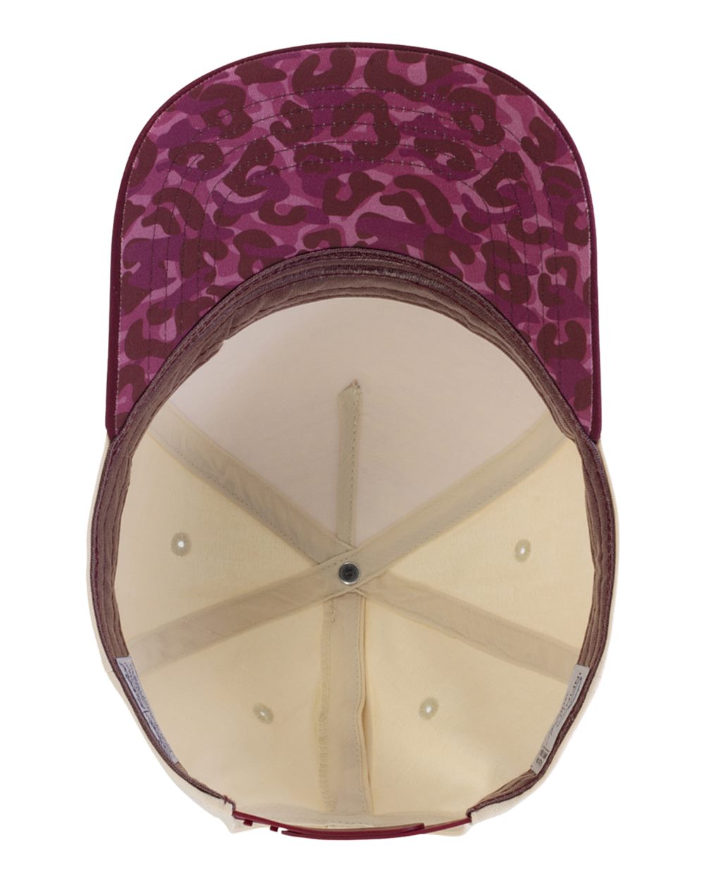 Ivory/ Wine/ Leopard Women's Two-Tone Five-Panel Cap - COLBIE plain