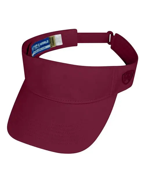 J. America 5514 Hawkeye Visor - Burgundy - one Size Fits Most
