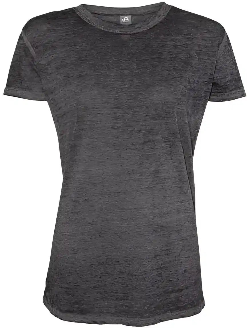 J. America 8116 Womens Zen Jersey Short Sleeve t Shirt Twisted Black