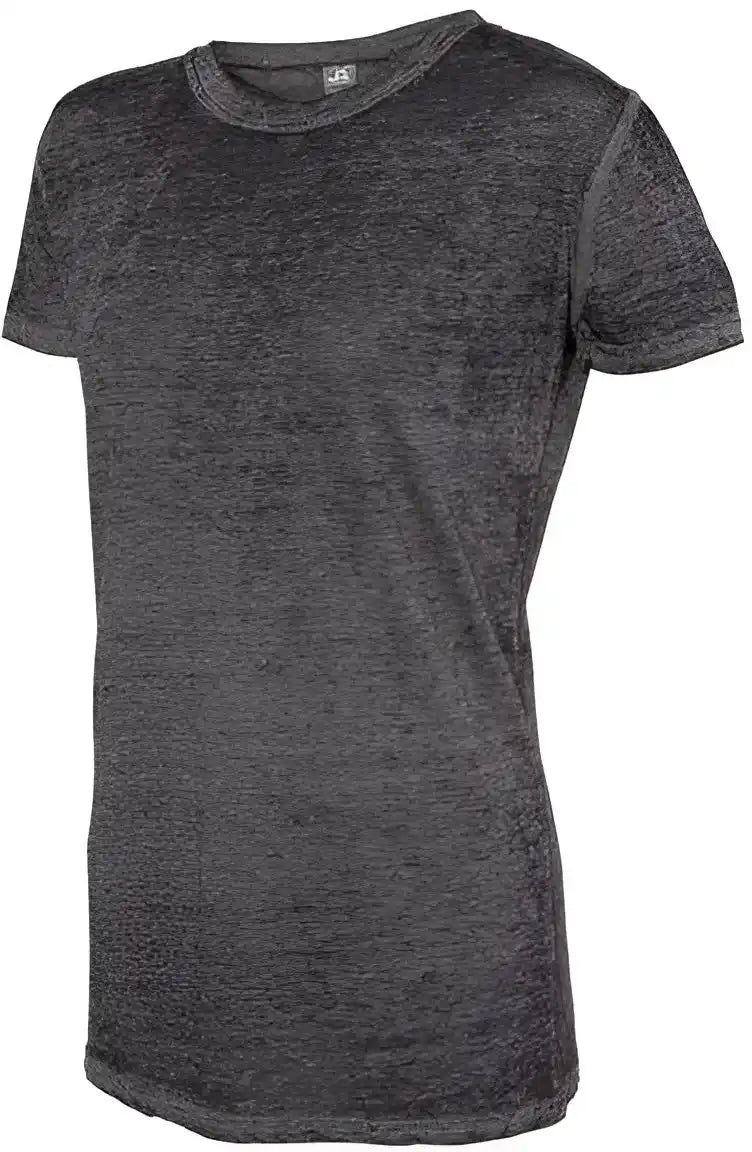 J. America 8116 Womens Zen Jersey Short Sleeve t Shirt Twisted Black
