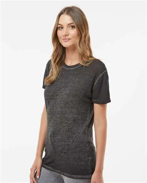 J. America 8116j Women’s Zen Jersey T-shirt - 8116 - Twisted Black