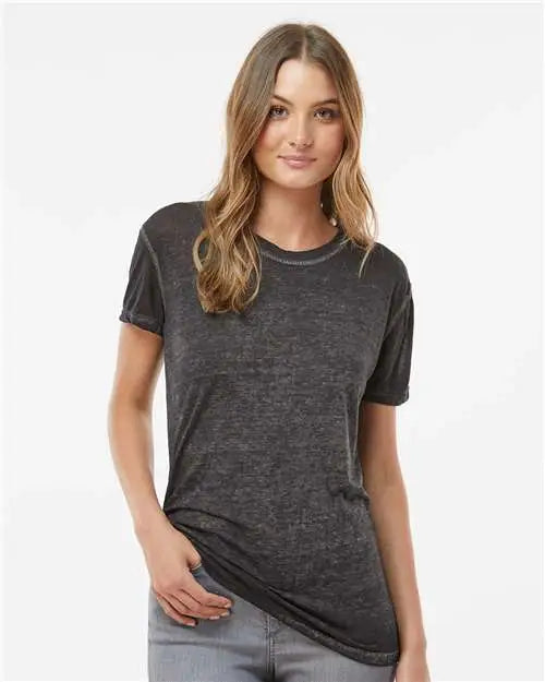 J. America 8116j Women’s Zen Jersey T-shirt - 8116 - Twisted Black
