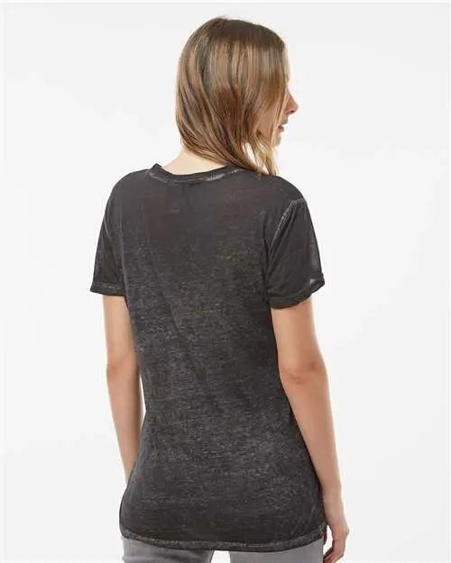 J. America 8116j Women’s Zen Jersey T-shirt - 8116 - Twisted Black