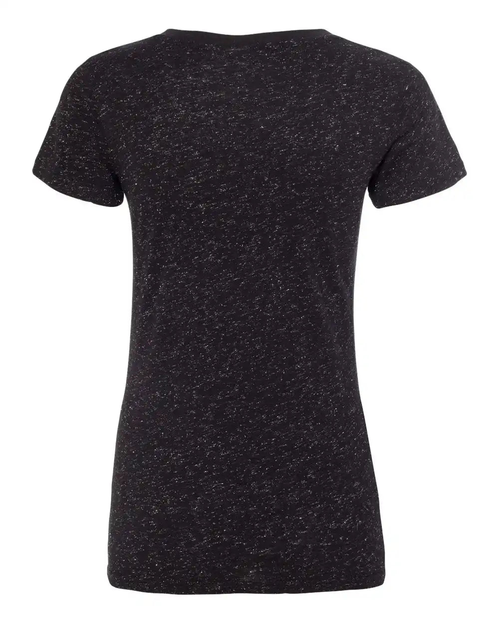 J. America 8136 Women’s Glitter V-neck T-shirt - Black Silver