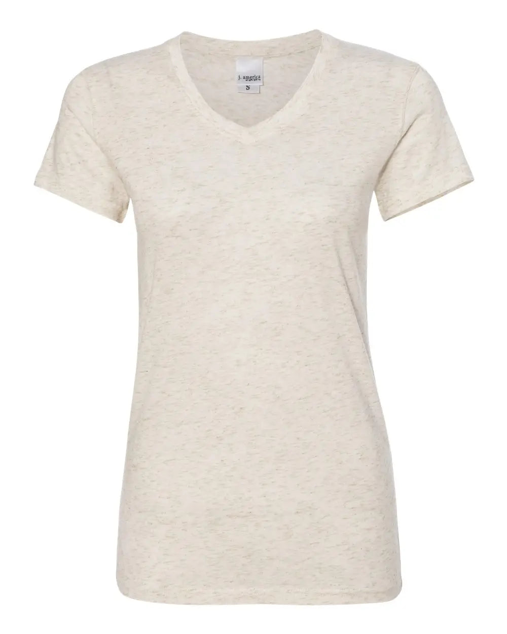 J. America 8136 Women’s Glitter V-neck T-shirt - Pearl Gold