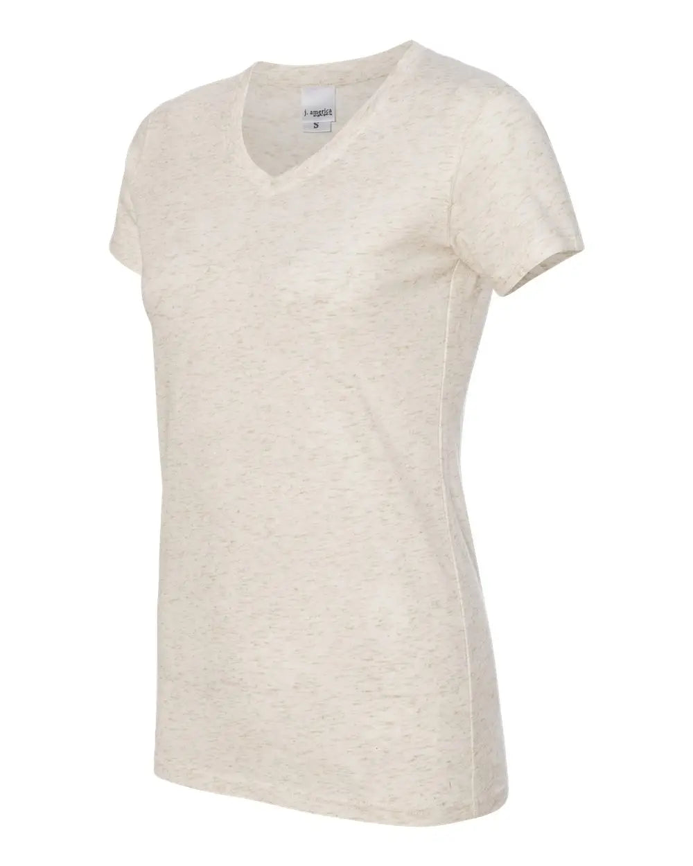 J. America 8136 Women’s Glitter V-neck T-shirt - Pearl Gold - Pearl/ / Ladies Xs