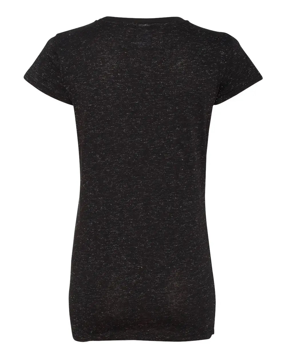 J. America 8138 Women’s Glitter T-shirt - Black Silver - Black/ / Ladies Xs