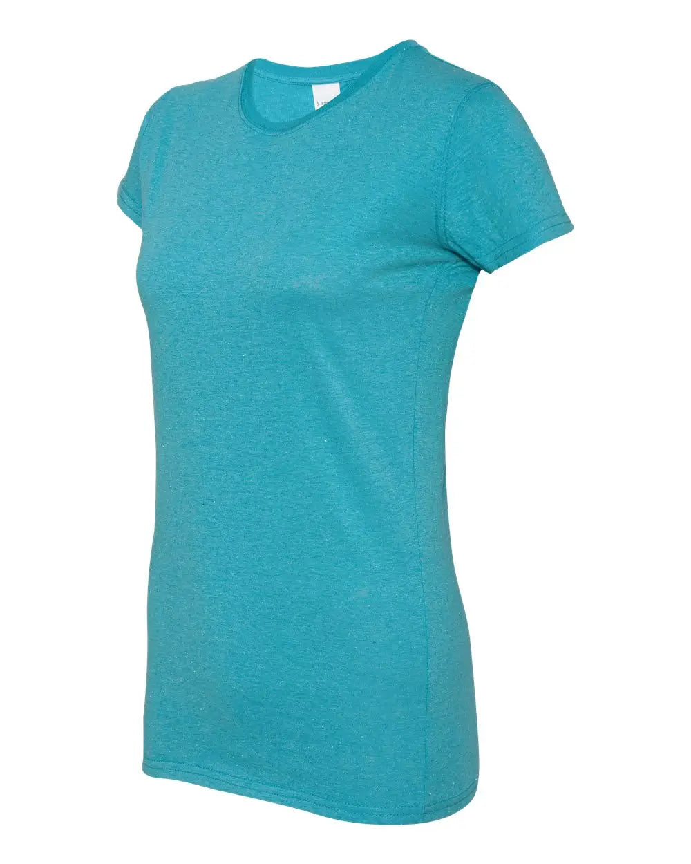 J. America 8138 Women’s Glitter T-shirt - Maui Blue Silver - Blue/ / Ladies Xs
