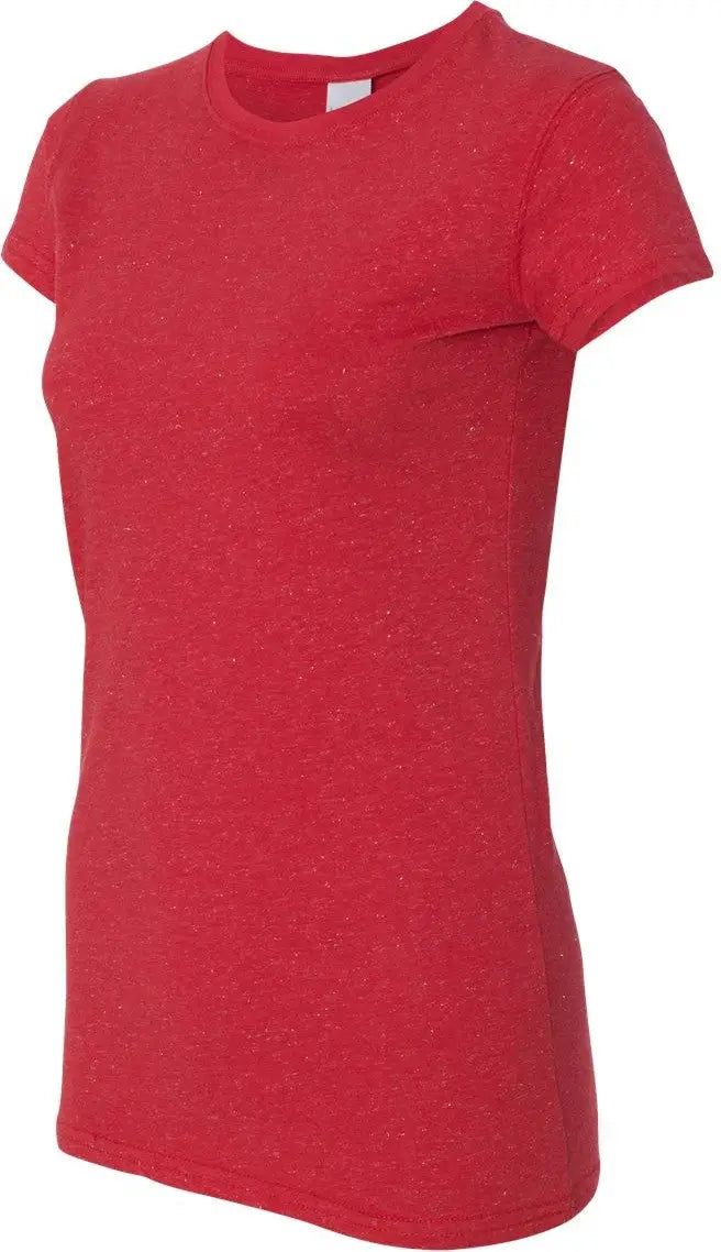 J. America 8138 Women’s Glitter T-shirt - Red Silver