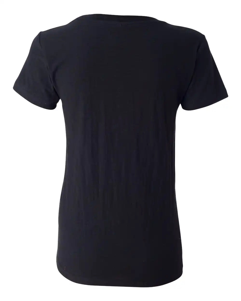 J. America 8169 Women’s V-neck Slub T-shirt - Black