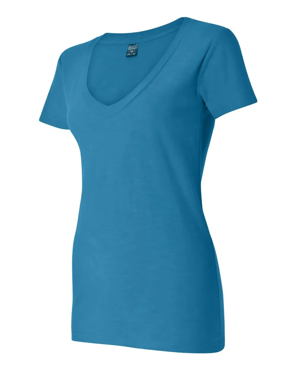 J. America 8169 Women’s V-neck Slub T-shirt - Oceanberry - Ladies s