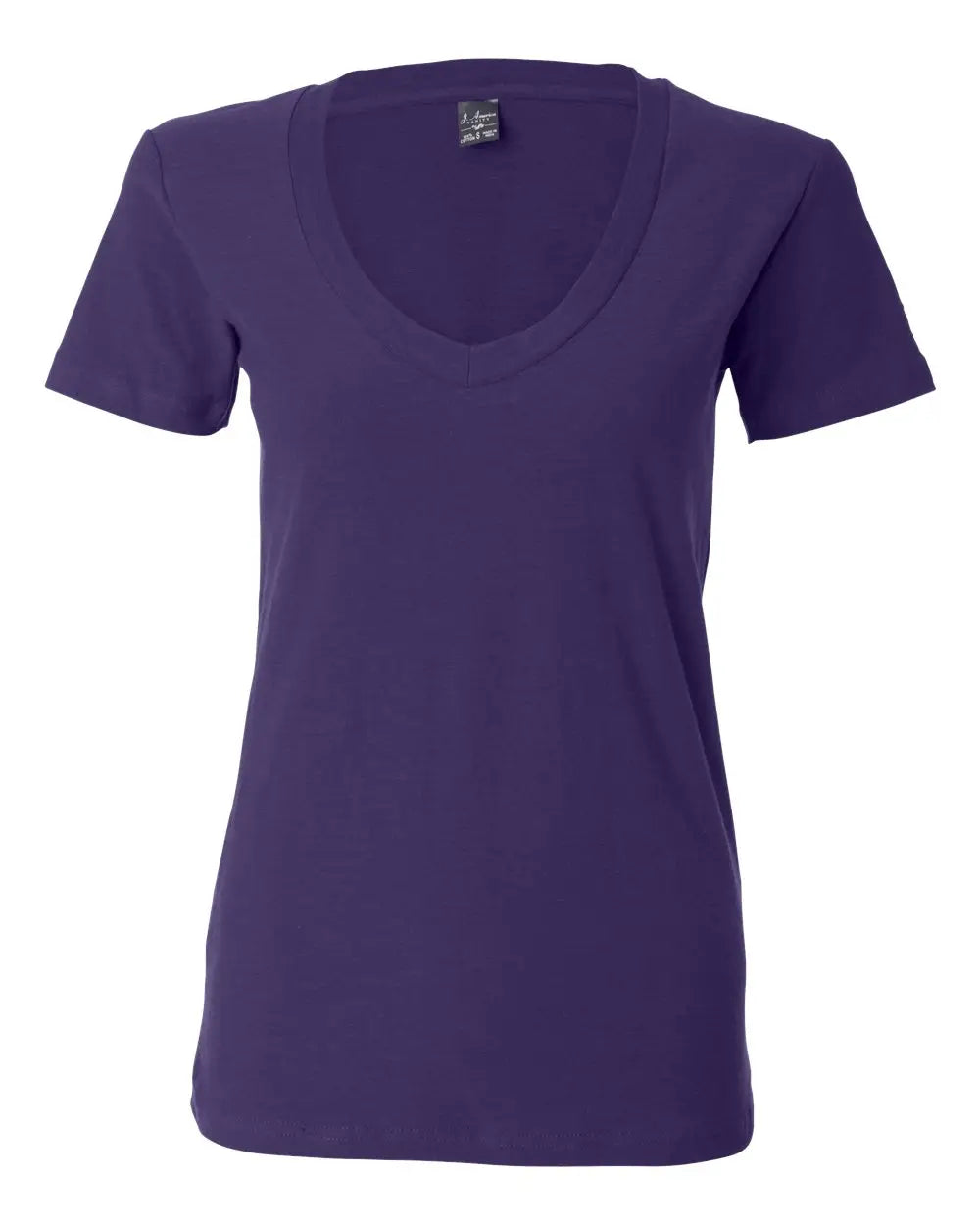 J. America 8169 Women’s V-neck Slub T-shirt - Very Berry - Ladies s