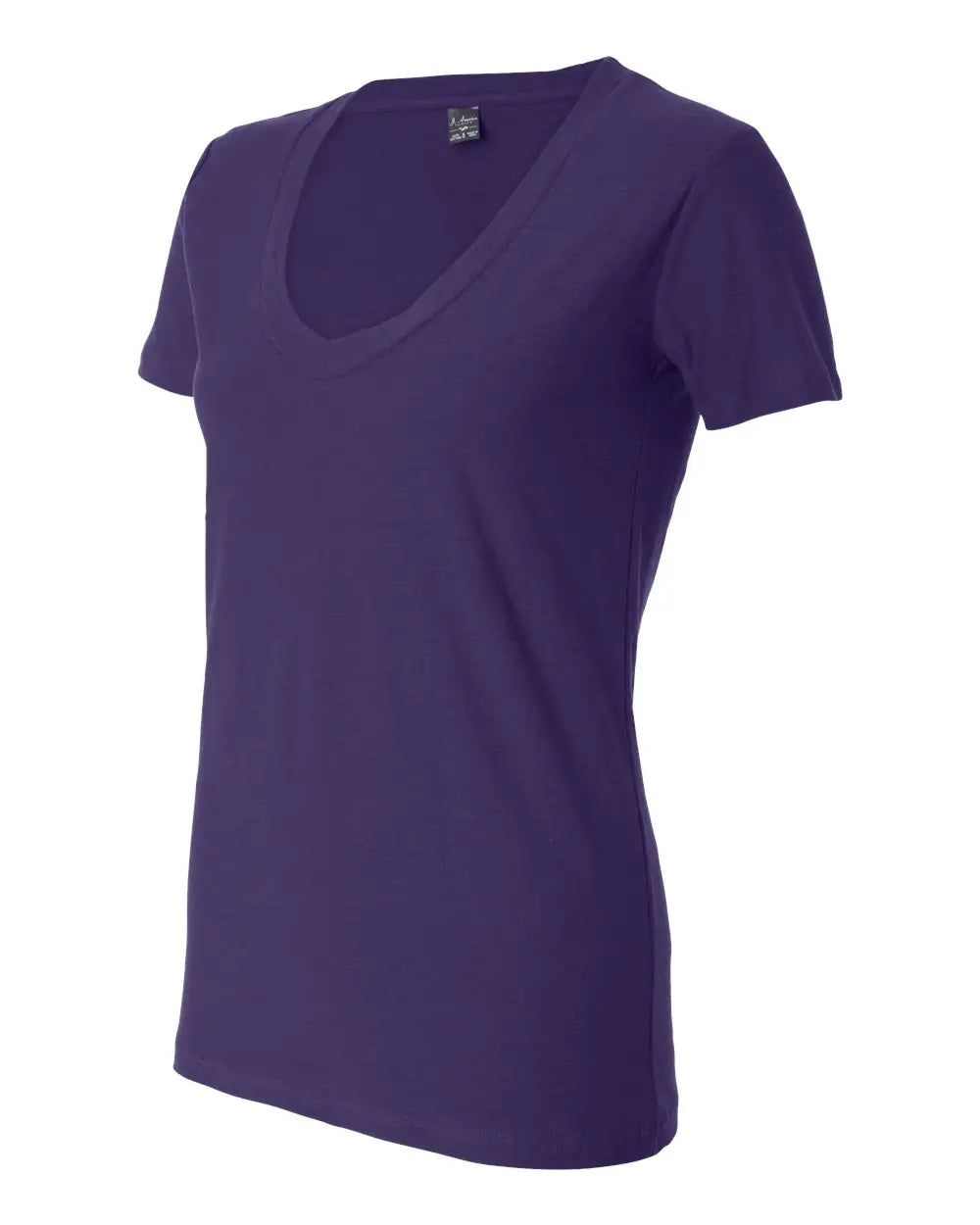 J. America 8169 Women’s V-neck Slub T-shirt - Very Berry - Ladies s