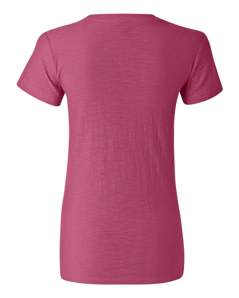 J. America 8169 Women’s V-neck Slub T-shirt - Wildberry