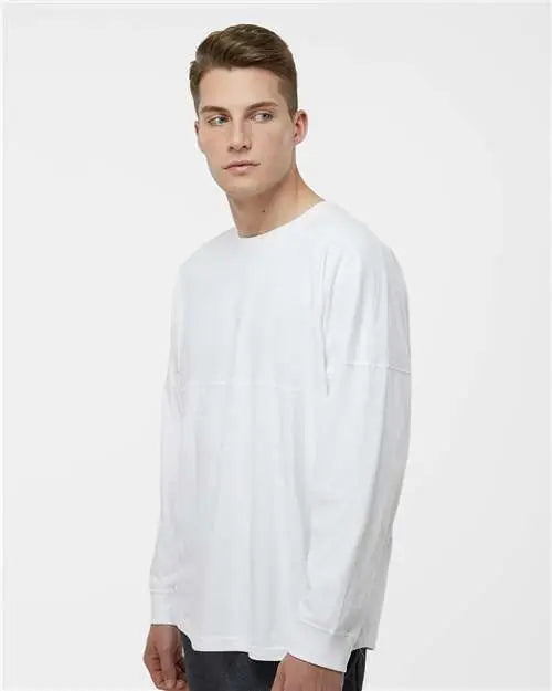 J. America 8229 Game Day Jersey Long Sleeve T-shirt - White