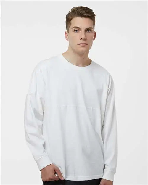 J. America 8229 Game Day Jersey Long Sleeve T-shirt - White