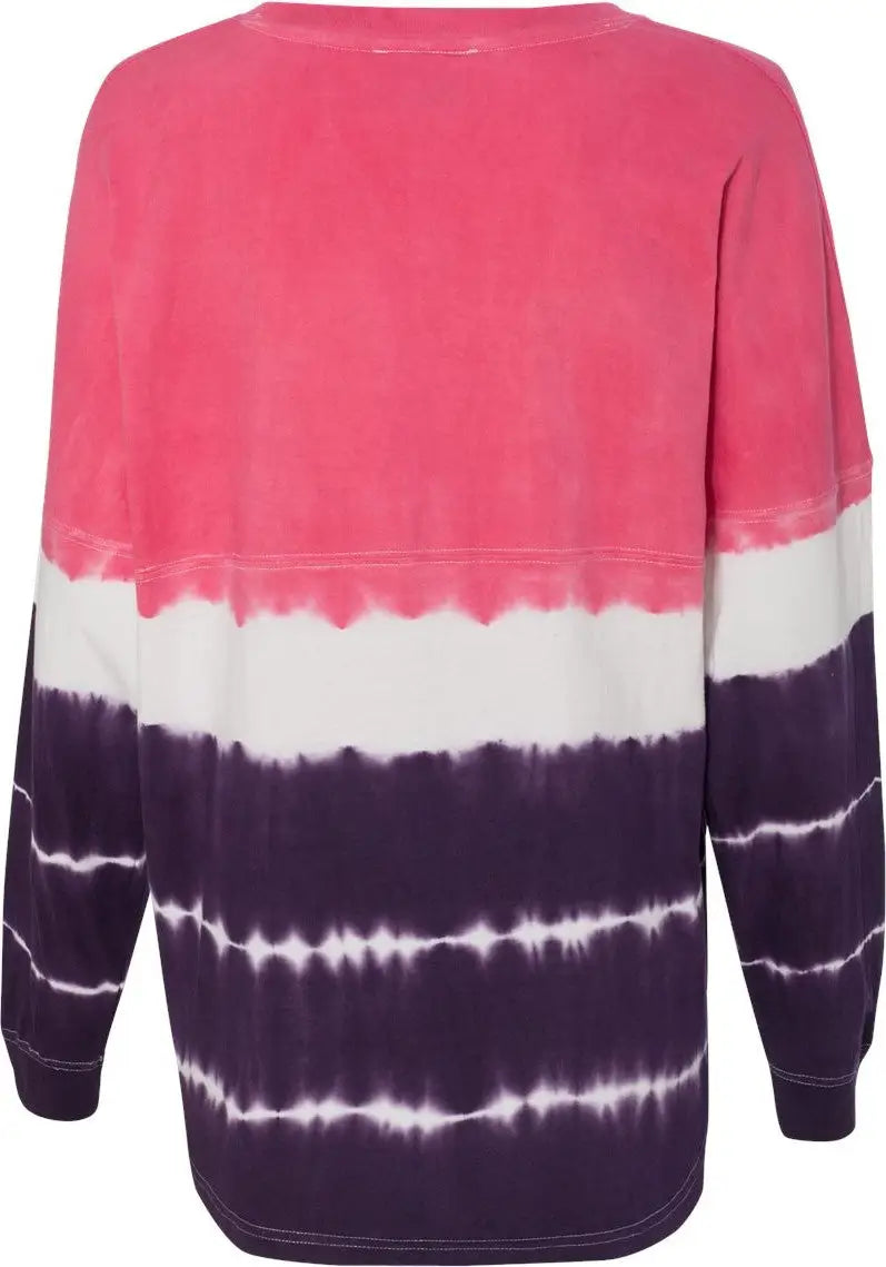 J. America 8229 Game Day Jersey Long Sleeve T-shirt - Wildberry Very Berry Tie-dye - Wildberry/ / Xs