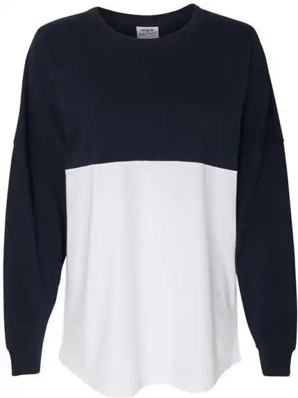 J. America 8229 Unisex Game Day Jersey Long Sleeve T-shirt - Navy White