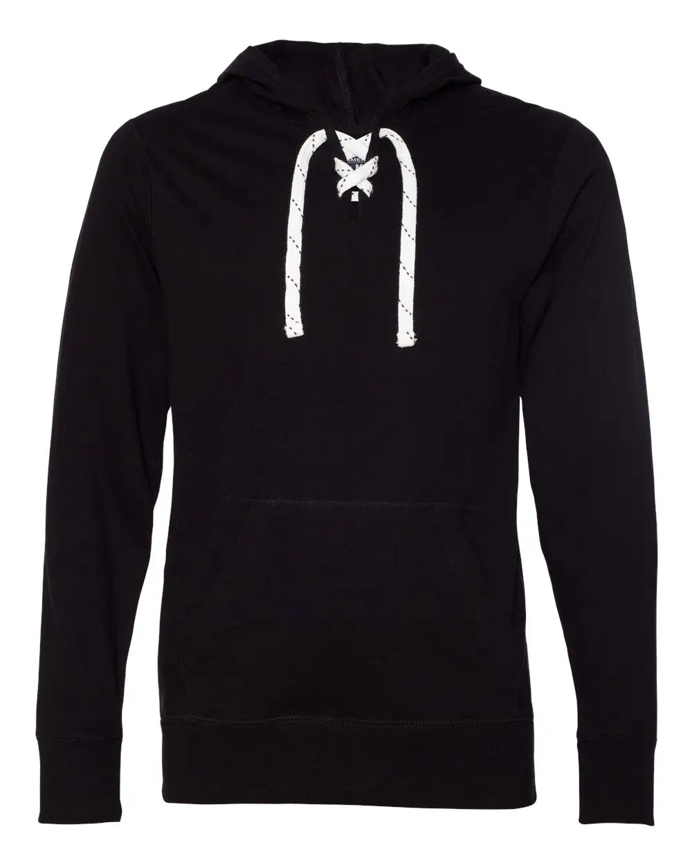 J. America 8231 Jersey Sport Lace Hooded Pullover - Black