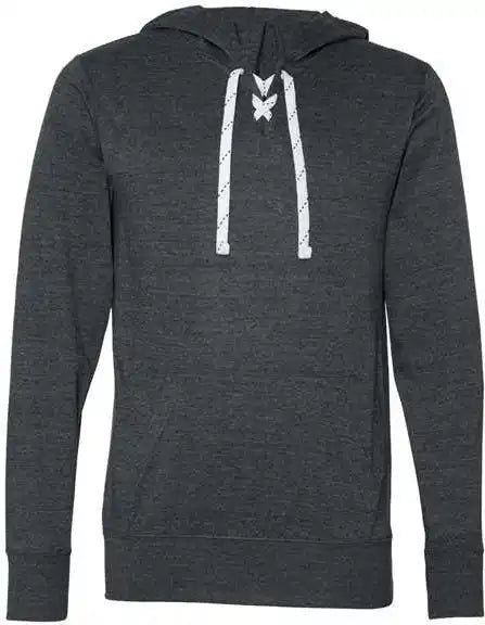 J. America 8231 Jersey Sport Lace Hooded Pullover Charcoal Heather