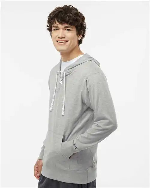 J. America 8231 Jersey Sport Lace Hooded Pullover - Oxford