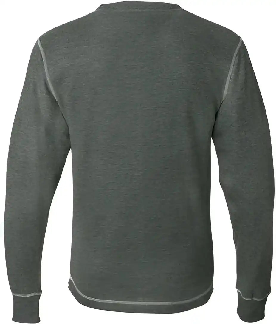 J. America 8238 Vintage Thermal Long Sleeve t Shirt Charcoal Heather White