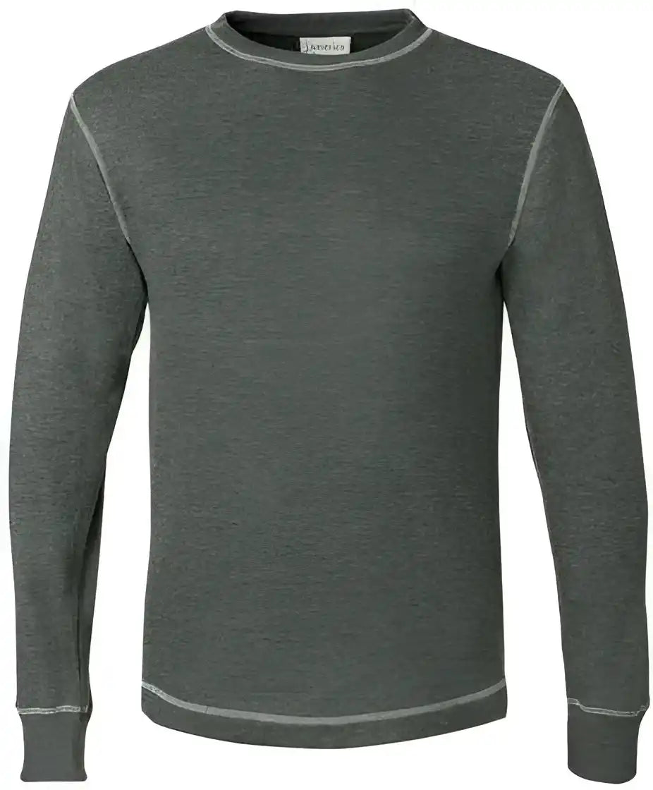 J. America 8238 Vintage Thermal Long Sleeve t Shirt Charcoal Heather White