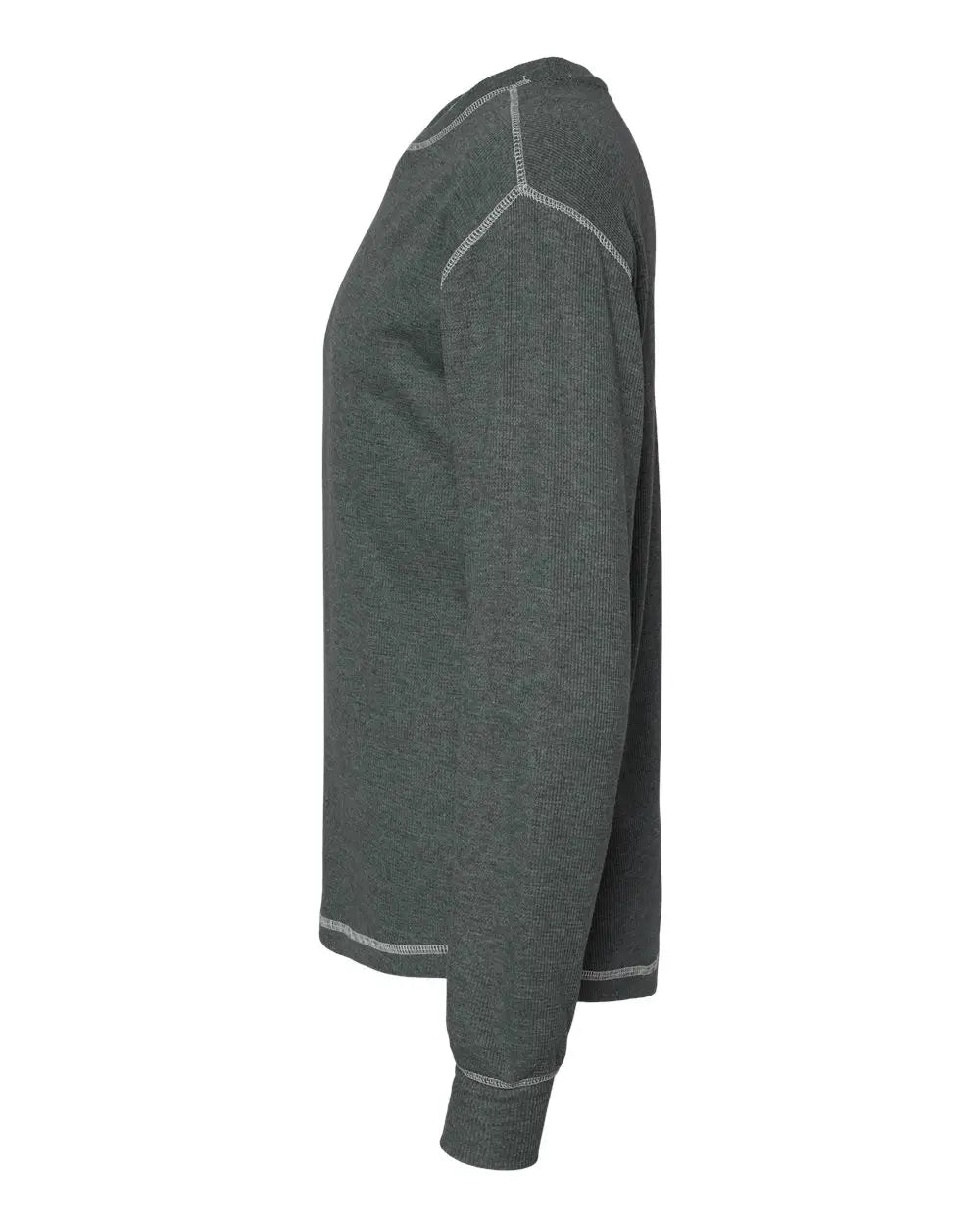 J. America 8238 Vintage Thermal Long Sleeve T-shirt - Charcoal Heather White