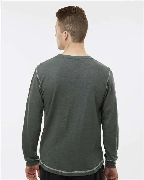J. America 8238 Vintage Thermal Long Sleeve T-shirt - Charcoal Heather White