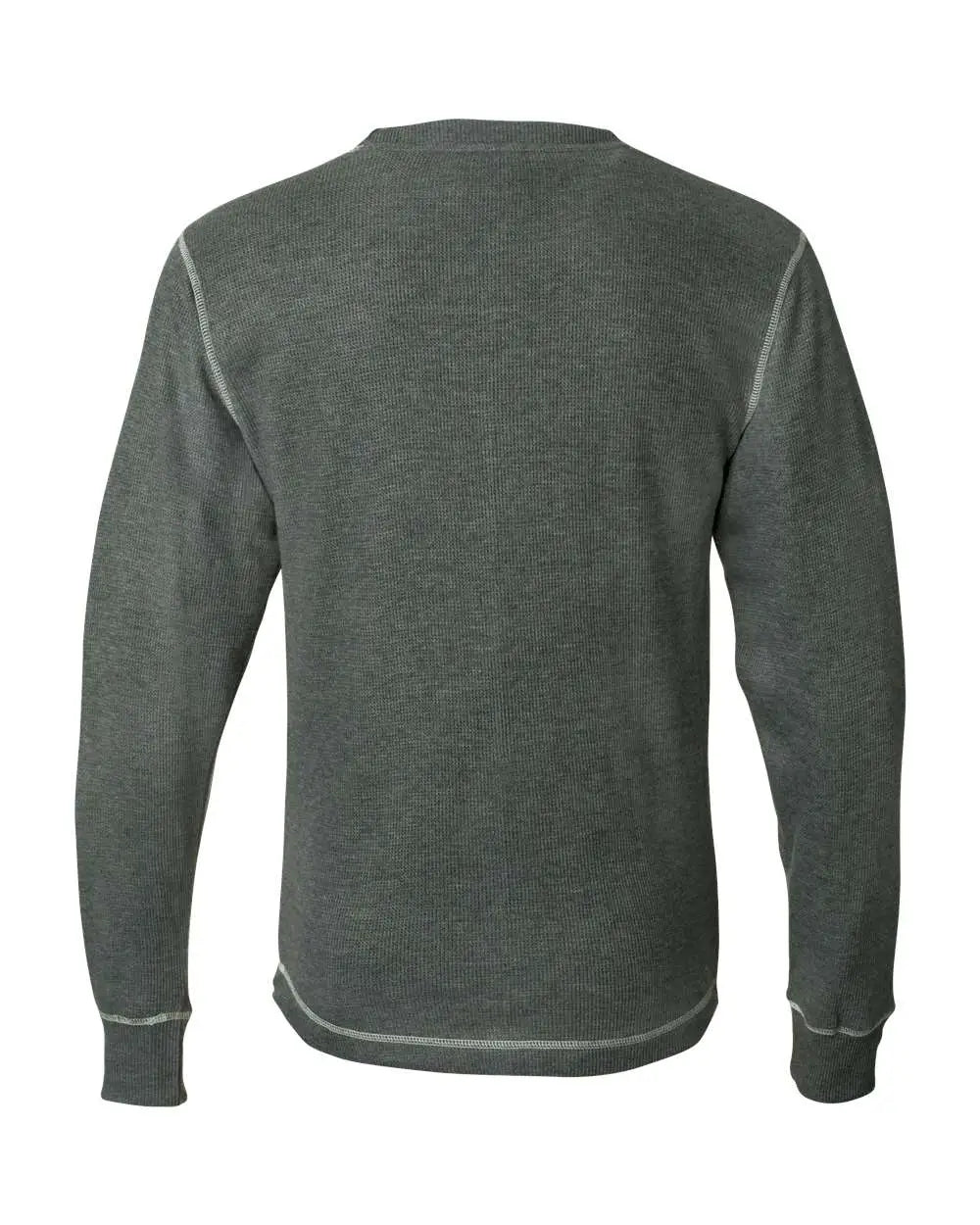 J. America 8238 Vintage Thermal Long Sleeve T-shirt - Charcoal Heather White