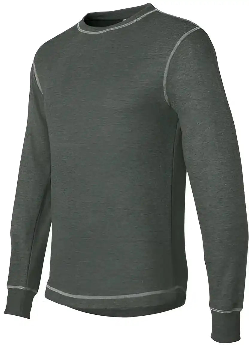 J. America 8238 Vintage Thermal Long Sleeve t Shirt Charcoal Heather White