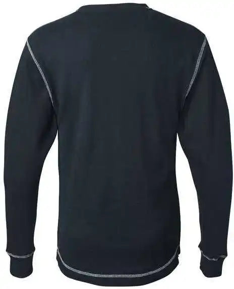 J. America 8238 Vintage Thermal Long Sleeve t Shirt Navy White