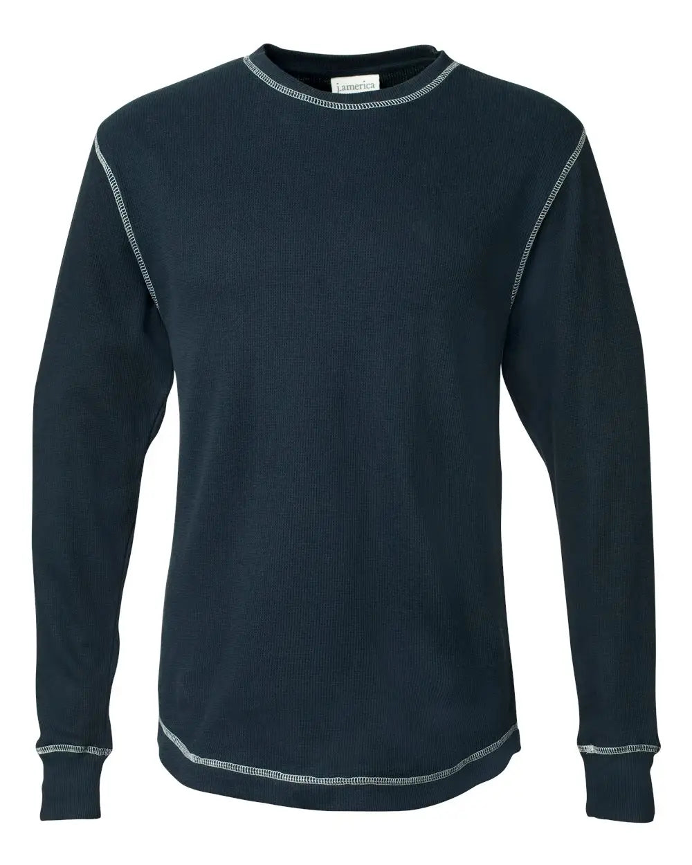 J. America 8238 Vintage Thermal Long Sleeve T-shirt - Navy White - Ivory / s
