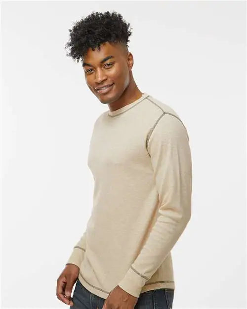 J. America 8238 Vintage Thermal Long Sleeve T-shirt - Oatmeal Heather