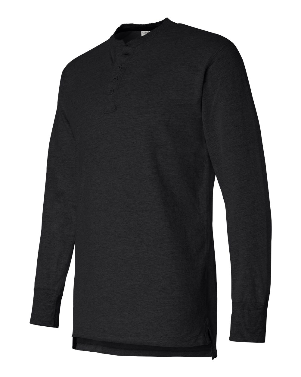 J. America 8244 Vintage Brushed Jersey Henley - Black