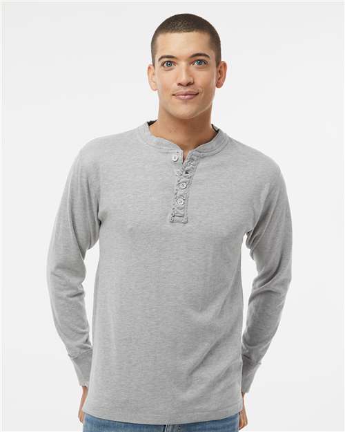 J. America 8244 Vintage Brushed Jersey Henley - Oxford