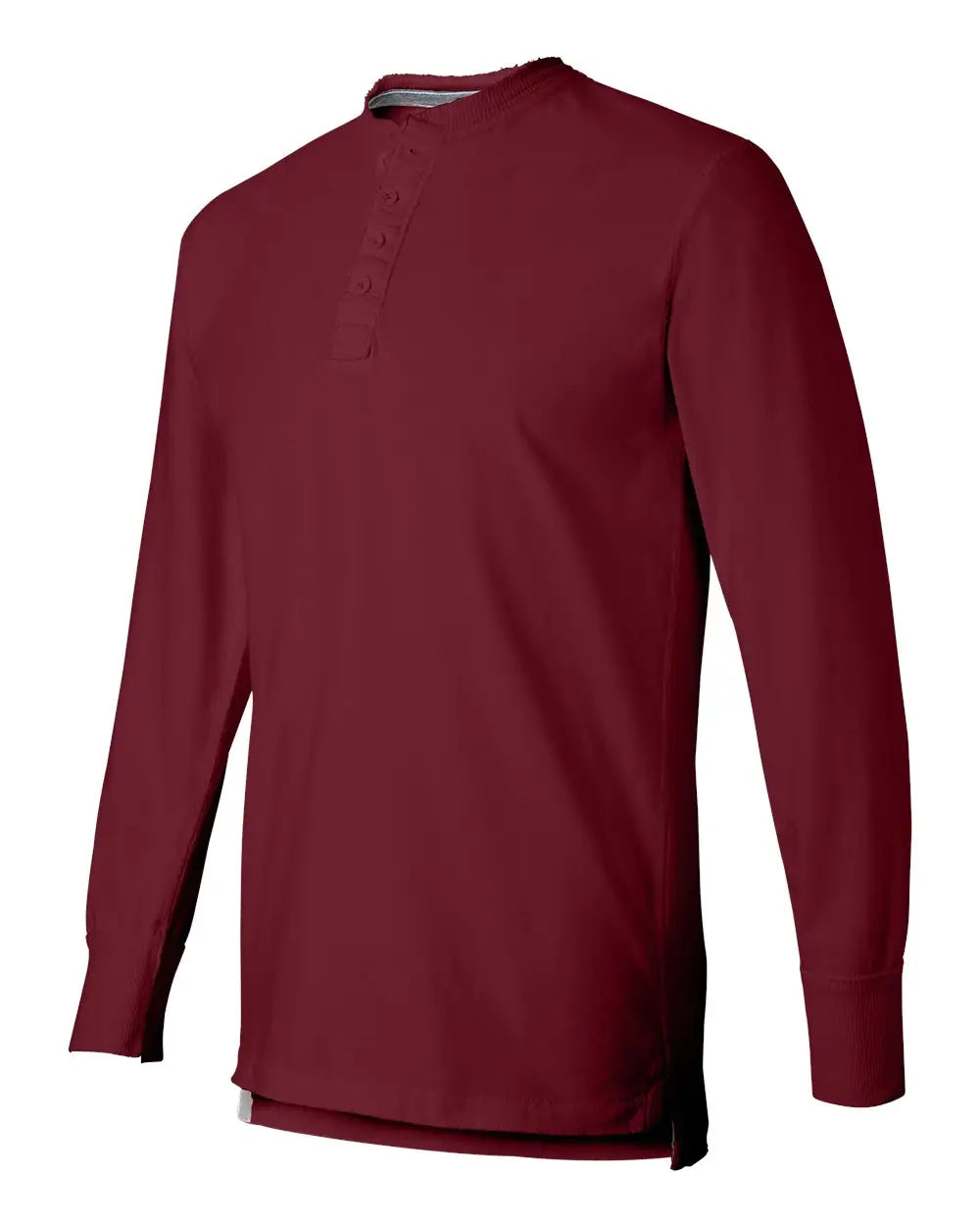 J. America 8244 Vintage Brushed Jersey Henley - Simply Red - Adult Xs