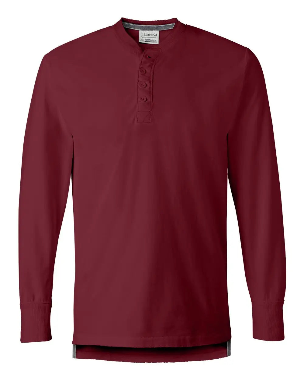 J. America 8244 Vintage Brushed Jersey Henley - Simply Red