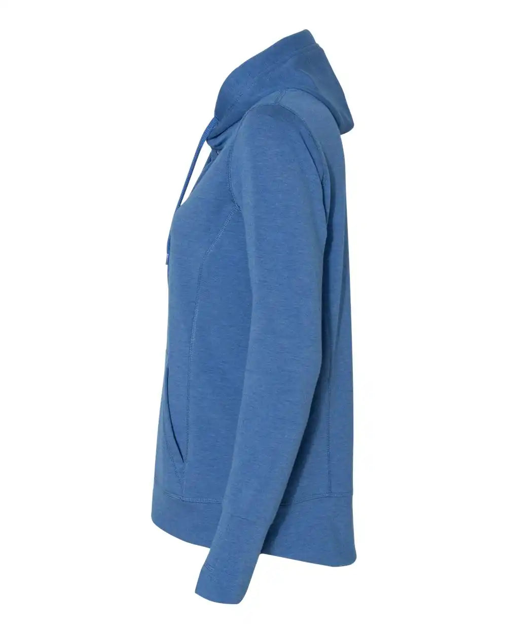 J. America 8431j Women’s Omega Stretch Snap-placket Hooded Pullover - 8431 - Royal Triblend