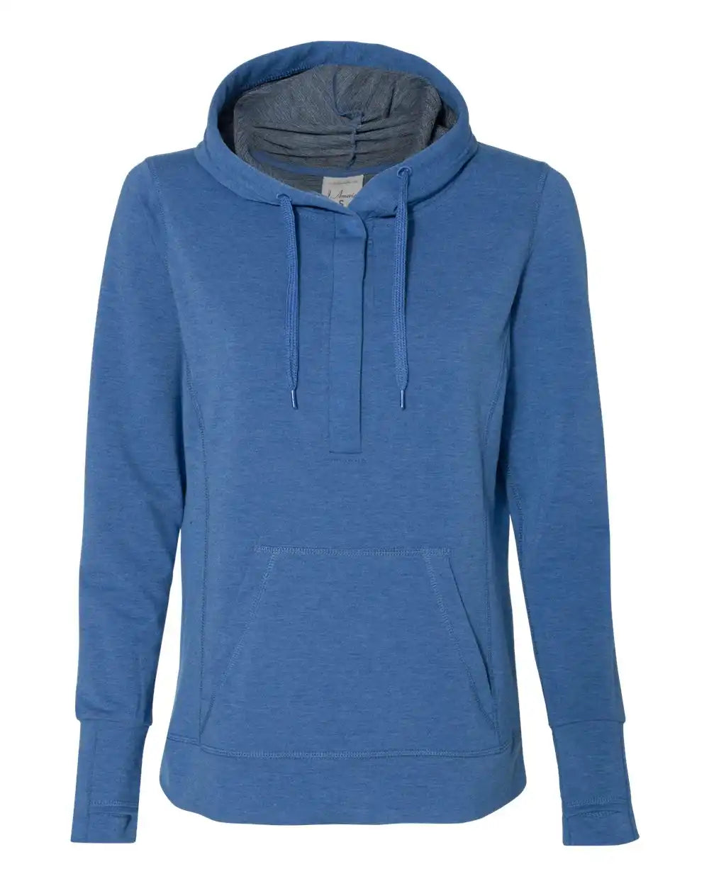 J. America 8431j Women’s Omega Stretch Snap-placket Hooded Pullover - 8431 - Royal Triblend - s
